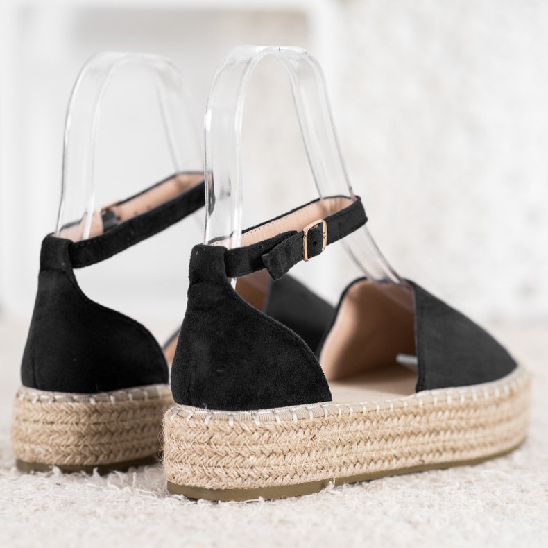 Seastar Espadrile negre pe platformă negru 1