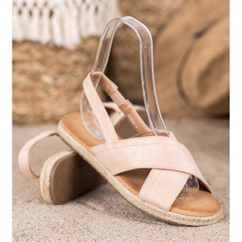 SHELOVET Sandale din piele de căprioară maro 1