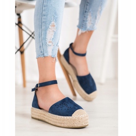 Seastar Espadrile deschise pe platformă albastru 4