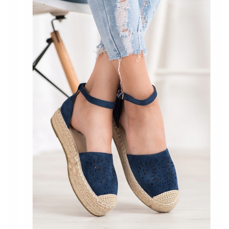 Seastar Espadrile deschise pe platformă albastru 1