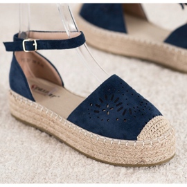 Seastar Espadrile deschise pe platformă albastru 2