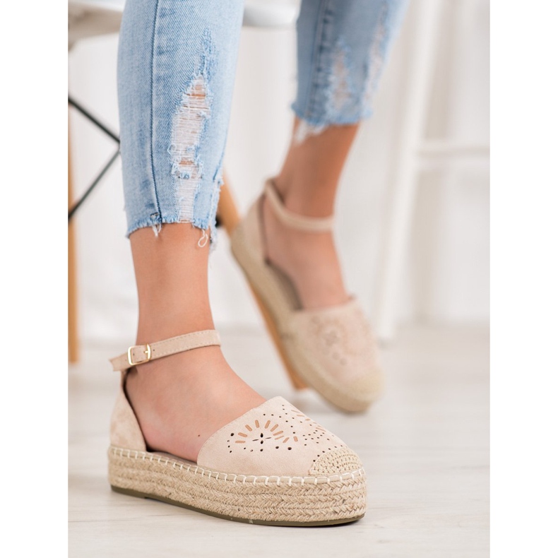 Seastar Espadrile deschise pe platformă bej 2