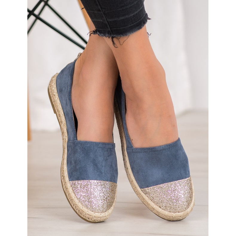 Seastar Espadrile Cu Sclipici albastru 2