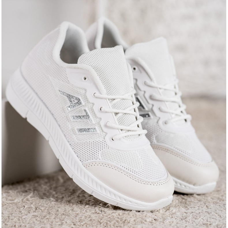 SHELOVET Încălțăminte confortabilă cu plasă alb gri 2