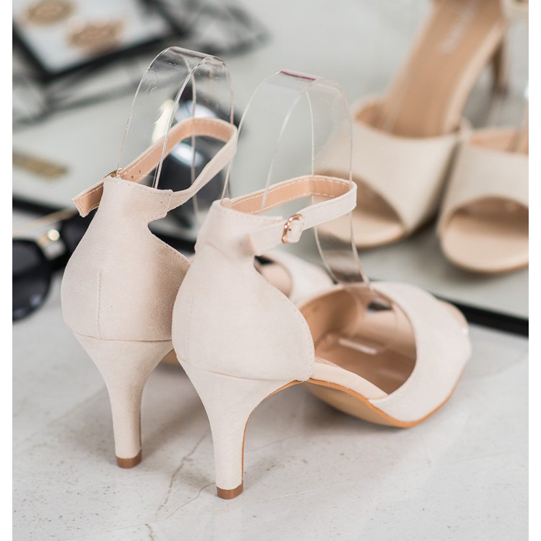 Pompe elegante VINCEZA cu deget deschis bej 2