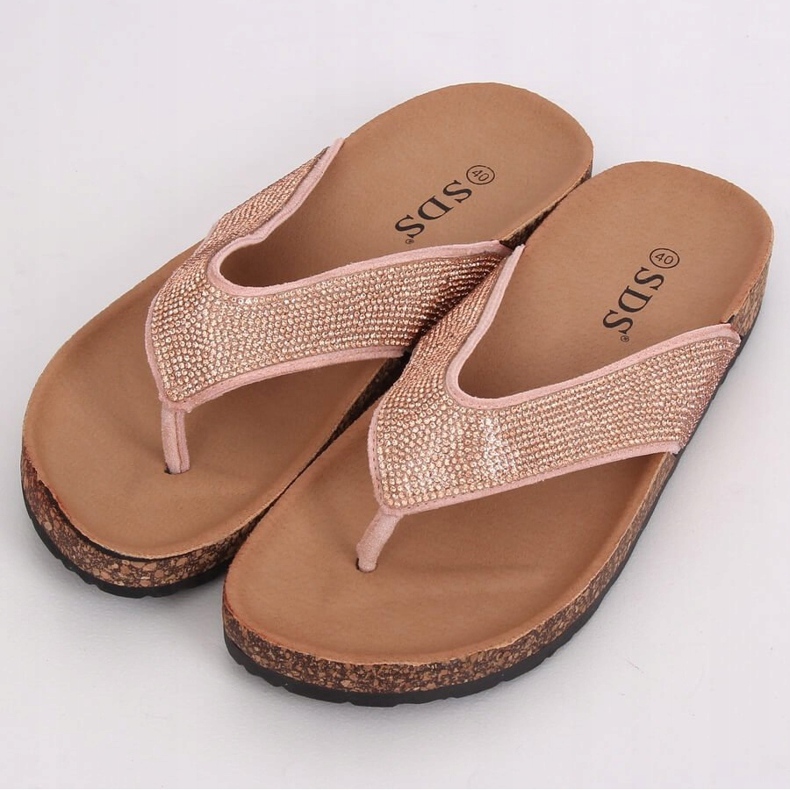 Flip-flops roz pe talpa de plută, roz 7872-PL Roz 1 Flip-flops roz pe talpa de plută, roz 7872-PL Roz 1