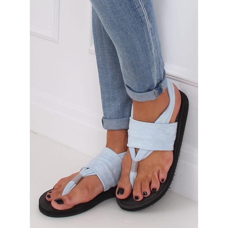 Albastru DD82P Flip-flops albastru, din bumbac 2