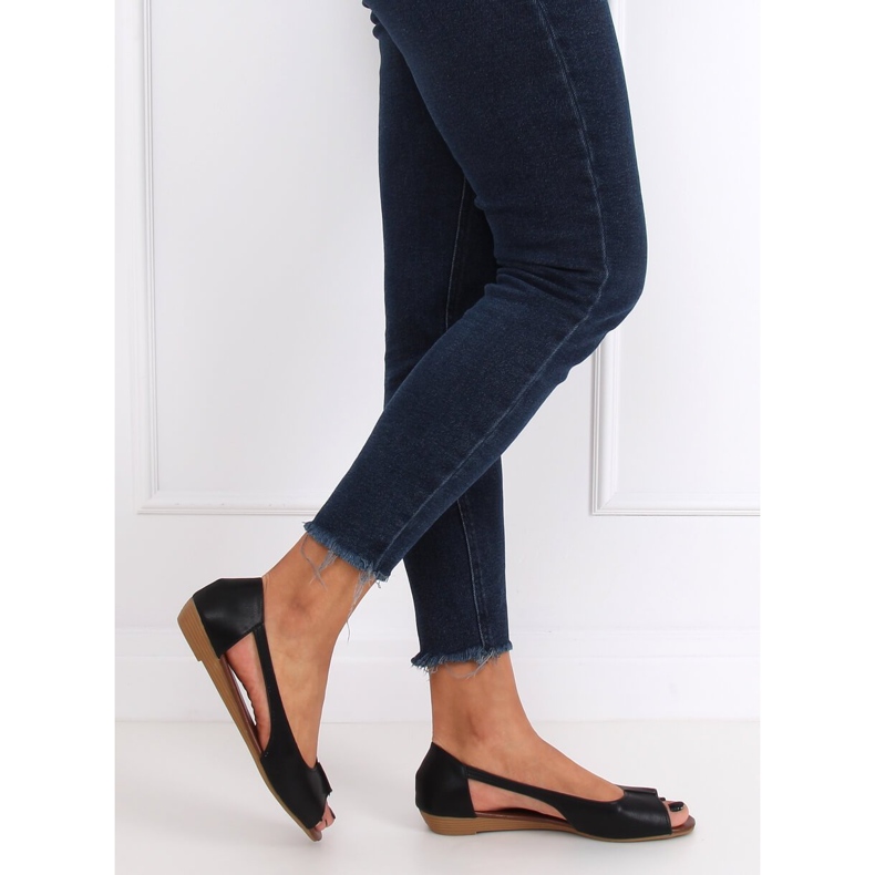 Balerine negre NH-23P expuse negru 2