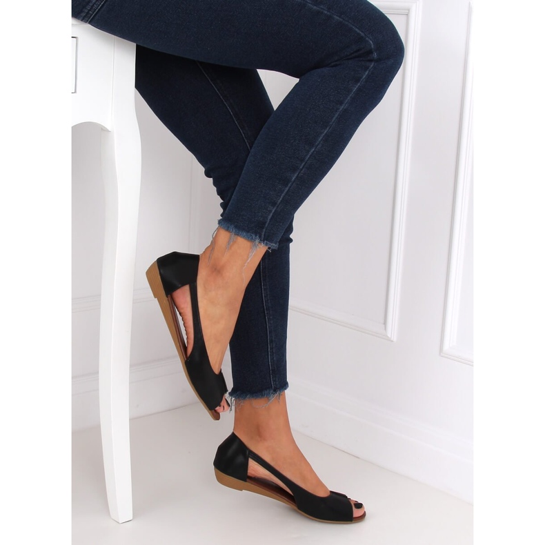 Balerine negre NH-23P expuse negru 1