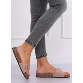 Papuci Scholka cu pietre roz L-1032 Roz 1