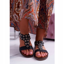 Sandale de damă plate Sergio Leone SK012 Livian negru 2