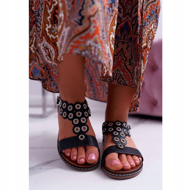 Sandale de damă plate Sergio Leone SK012 Livian negru 2