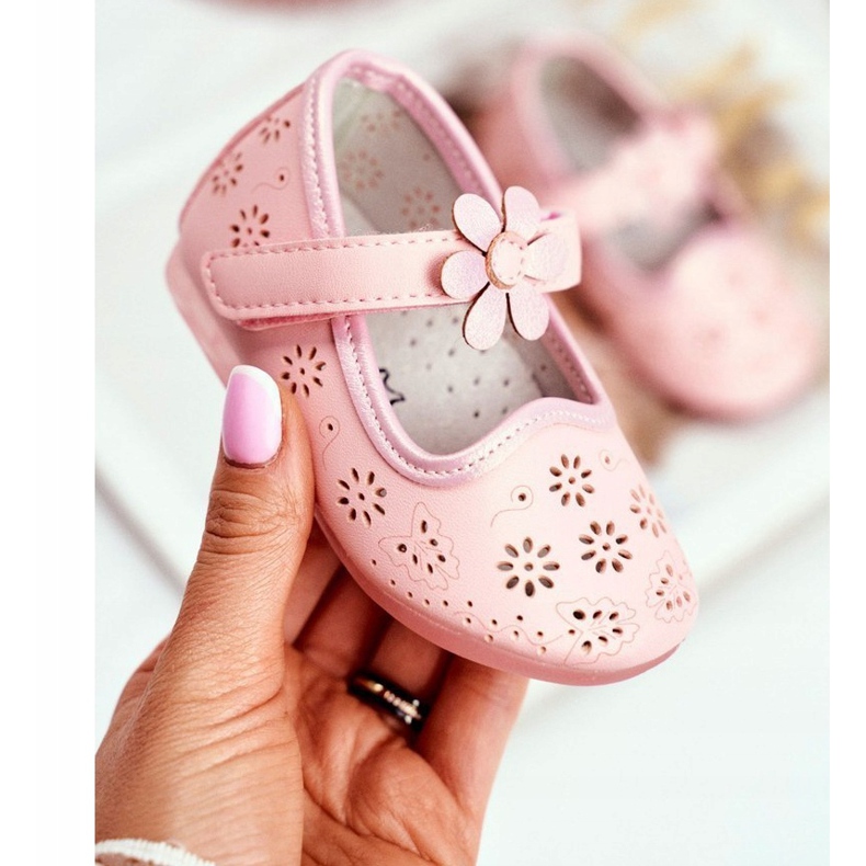 Apawwa Balerini pentru copii pe Velcro Flower Pink Flored roz 1 Apawwa Balerini pentru copii pe Velcro Flower Pink Flored roz 1