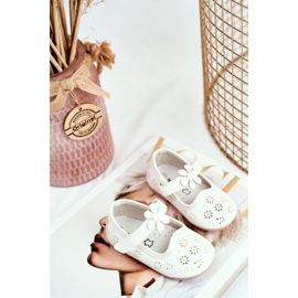 Apawwa Balerini pentru copii pe Velcro Kwiatuszek White Flored alb 1 Apawwa Balerini pentru copii pe Velcro Kwiatuszek White Flored alb 1
