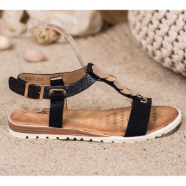 Evento Sandale negre cu ornamente negru 2