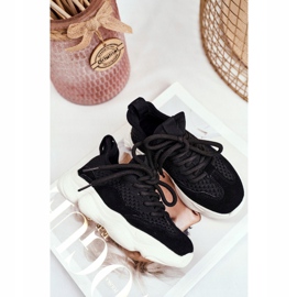 Apawwa Pantofi sport copii pentru copii, cu șireturi negre negru 1