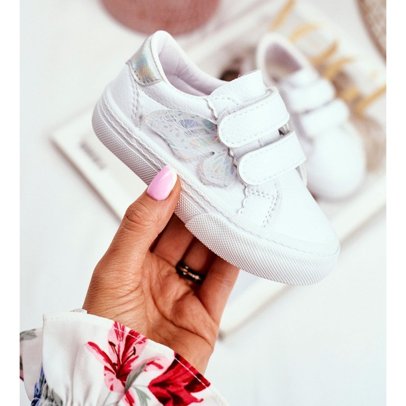 Apawwa Adidași pentru copii White Butterfly Velcro Dusmo alb 1