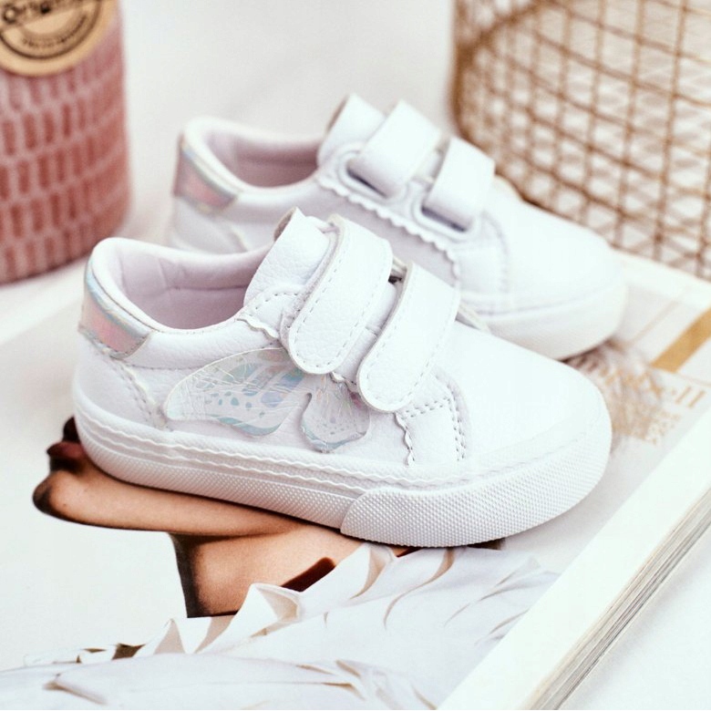Apawwa Adidași pentru copii White Butterfly Velcro Dusmo alb 2