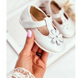 Apawwa Balerini pentru copii cu Velcro Flower Silver Antrela gri 1