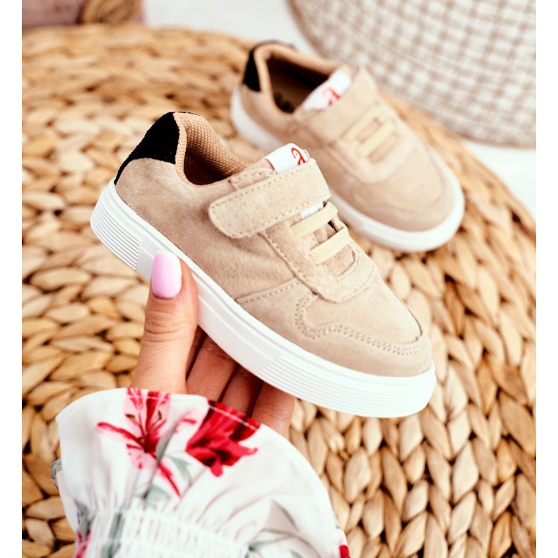 Apawwa Pantofi sport pentru copii cu velcro bej Albatros 2