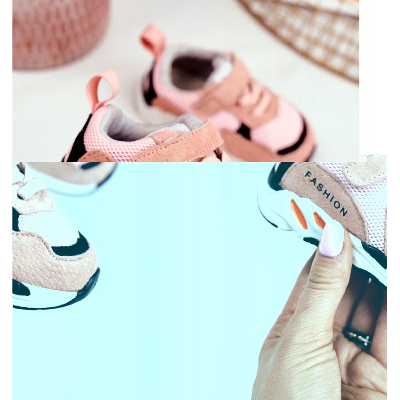 Apawwa Pantofi sport pentru copii cu velcro roz Yetto 2