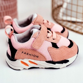 Apawwa Pantofi sport pentru copii cu velcro roz Yetto 1