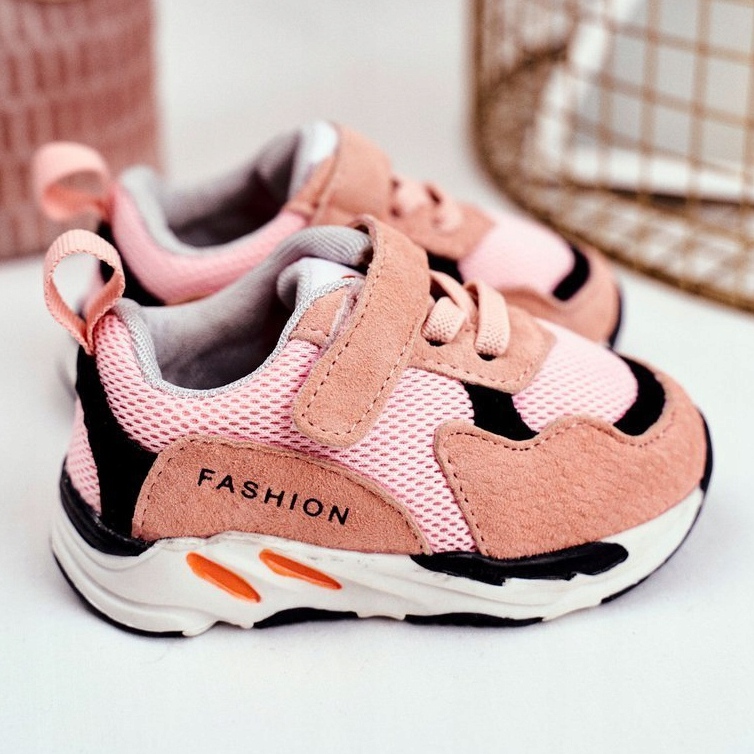 Apawwa Pantofi sport pentru copii cu velcro roz Yetto 1
