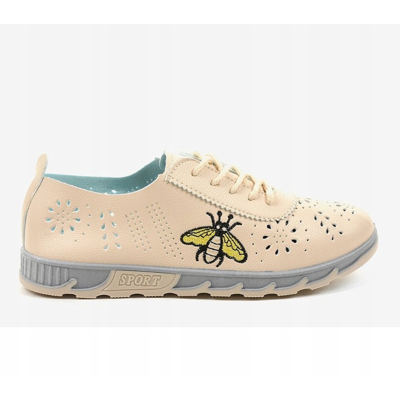 Adidași bej ajurați cu amprenta JH81171-2 2 Adidași bej ajurați cu amprenta JH81171-2 2