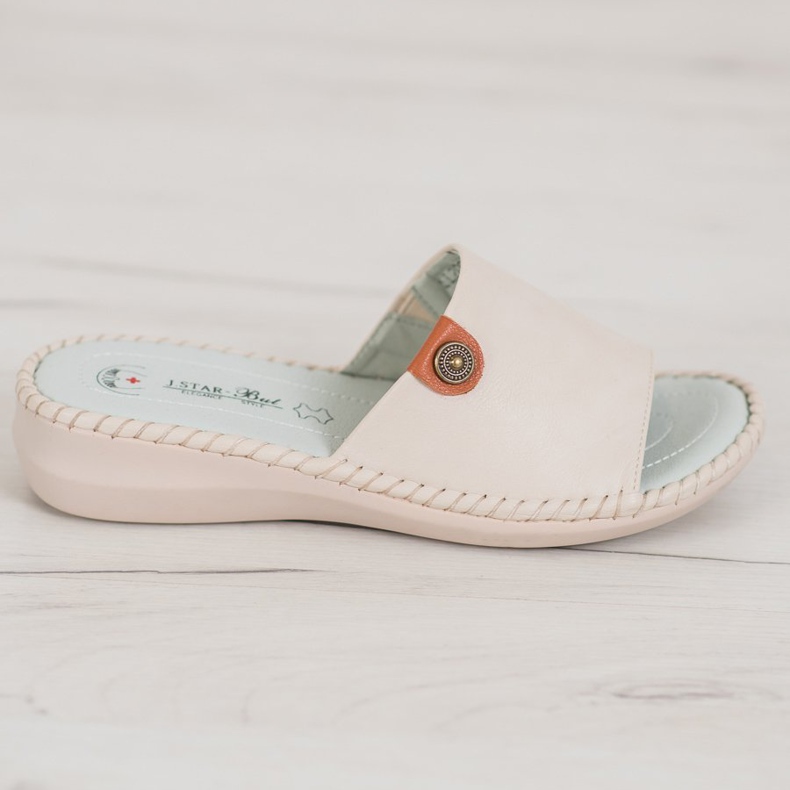 J. Star Papuci casual din piele ecologică bej 2