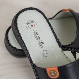 J. Star Papuci casual din piele ecologică negru 1