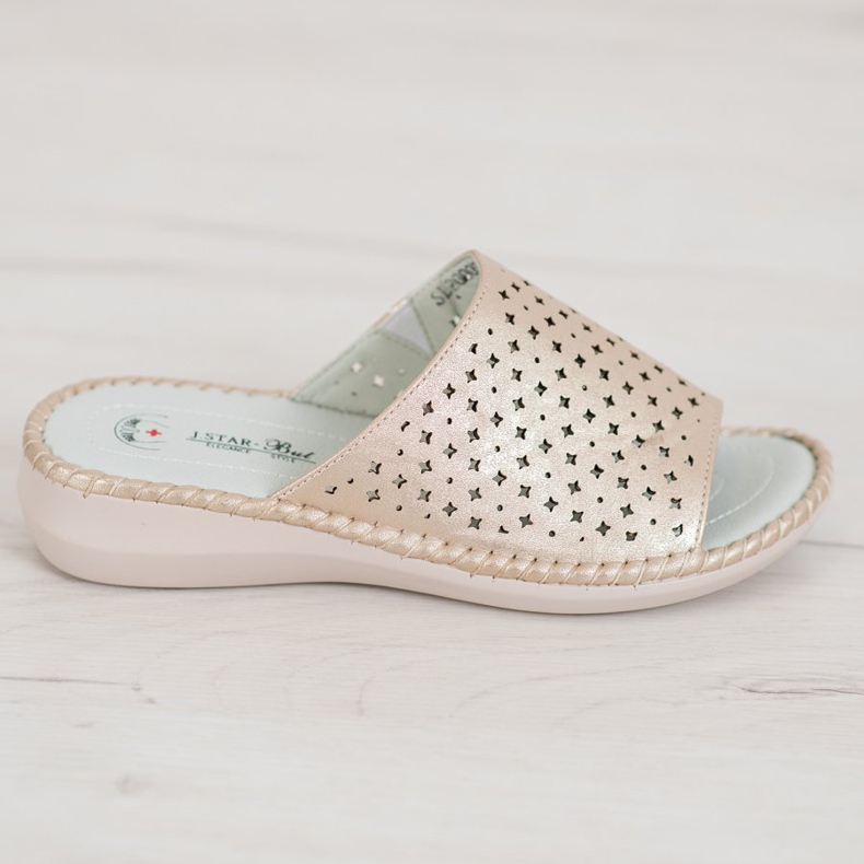 J. Star Papuci confortabili ușori de aur 2