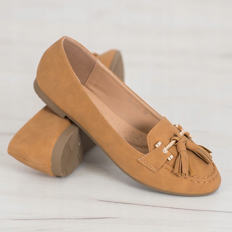 Nio Nio Mocasini eleganți cu franjuri maro 1