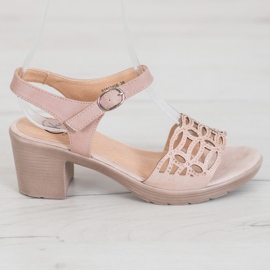 Kylie Sandale confortabile pe un post gros maro 2