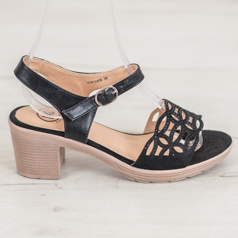 Kylie Sandale confortabile pe un stâlp gros negru 2