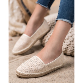 SHELOVET Espadrile bej împletite 2