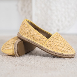 SHELOVET Espadrile galbene împletite 1
