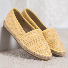 SHELOVET Espadrile galbene împletite 2