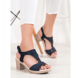 SHELOVET Sandale confortabile din velcro albastru 1