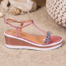 SHELOVET Pene elegante cu piele ecologică roz 2