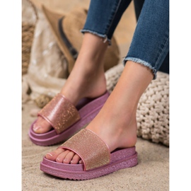 SHELOVET Papuci pe o platformă înaltă roz 1