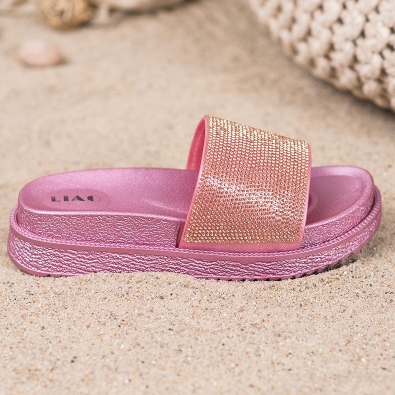 SHELOVET Papuci pe o platformă înaltă roz 2