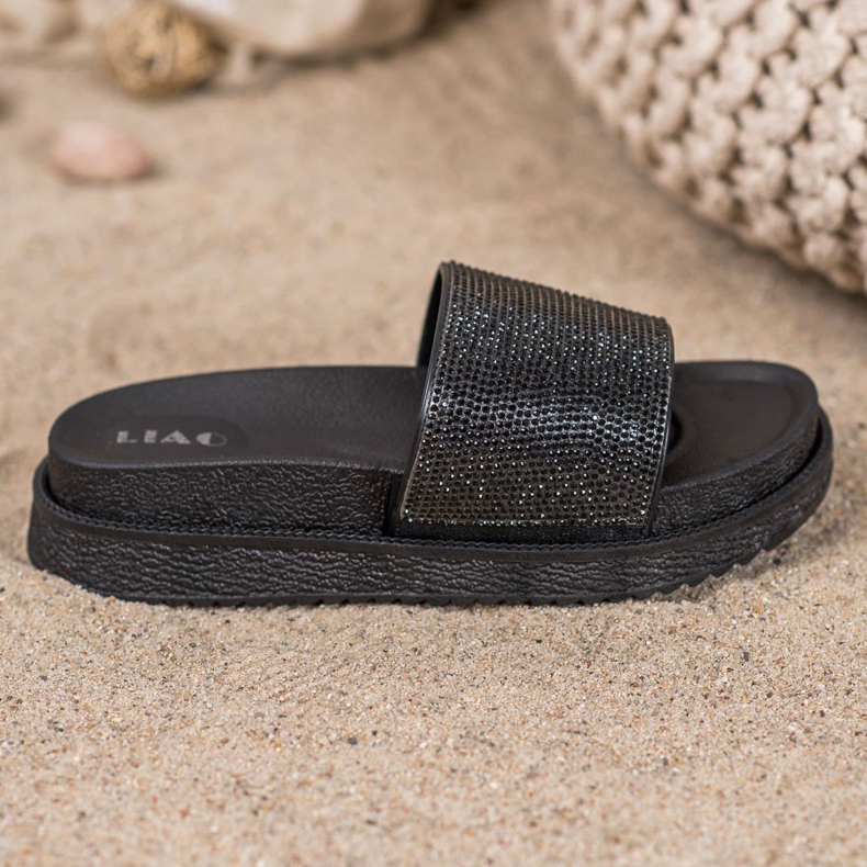 SHELOVET Papuci pe o platformă înaltă negru 2