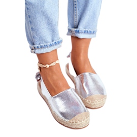 FRJ Espadrile de contur argintiu pentru femei gri 3