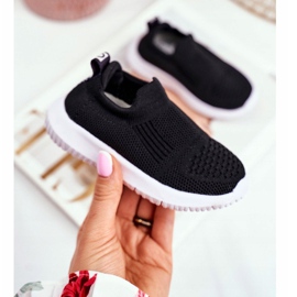 Apawwa Pantofi sport pentru copii Slip-On Black Eltros negru 1