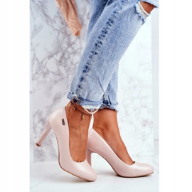 Pompe de damă cu perle pe toc Sergio Leone Roz pudrat Campbell 2