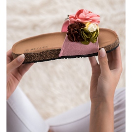 SHELOVET Papuci Cu Flori roz 1