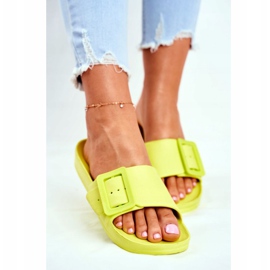 Papuci de dama Big Star cu cataramă verde FF274A390 2