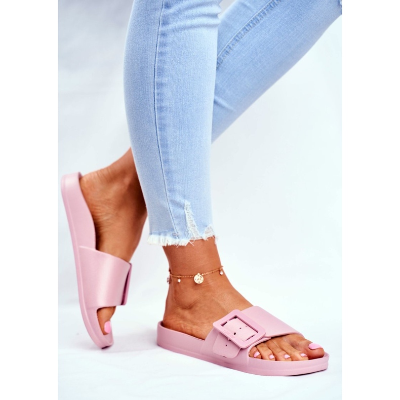 Papuci de dama Big Star cu cataramă roz FF274A387 2