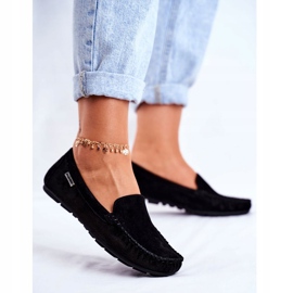 Vinceza Mocasini de damă din piele de piele întoarsă Papito negru 1