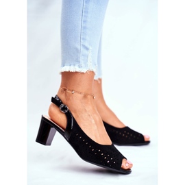 Sandale dama cu toc înalt Sergio Leone negru SK832 2
